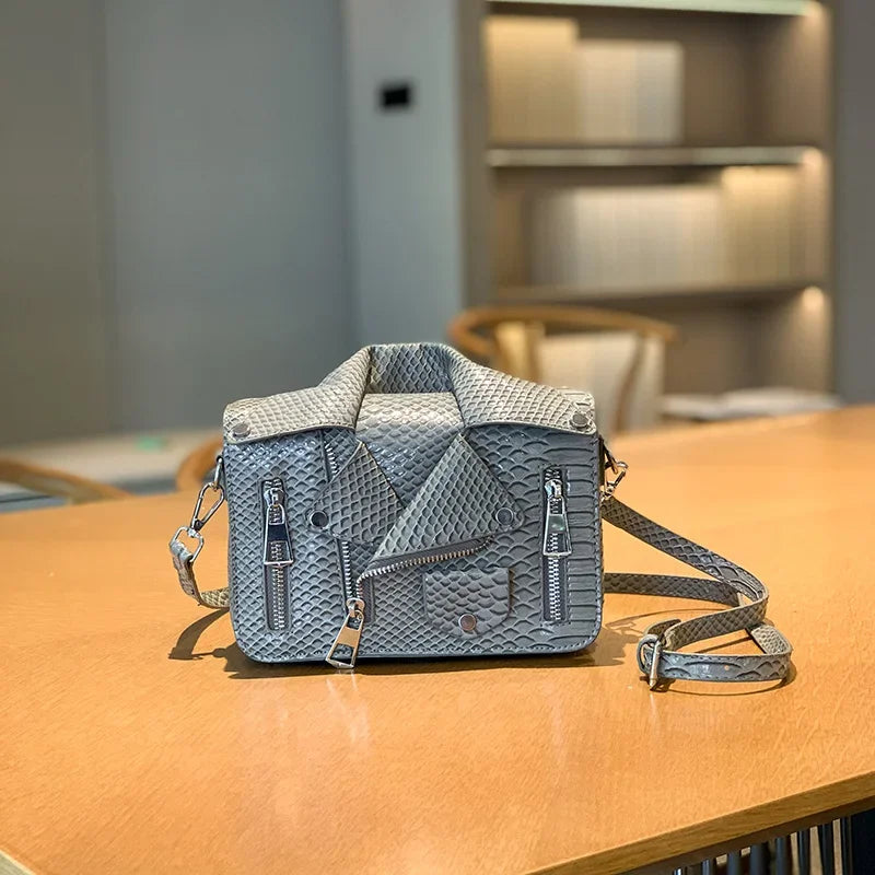 Shoulder Bag Tote 2025 Trend Lapel Jacket Women's Bag  Purse Fashion Rivets Zipper Female Crossbody Bag Luxury Handbag