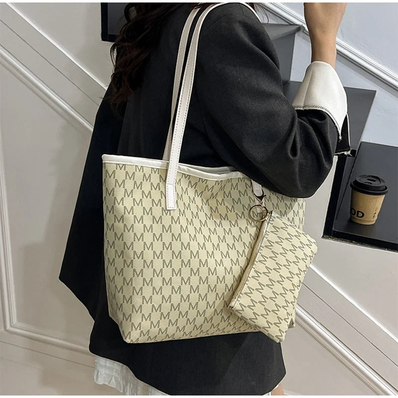 Luxury Women's Handbag Retro Casual Large Capacity Tote Bag Fashion Commuter Shoulder Bag High Quality Women Bag With Coin Purse