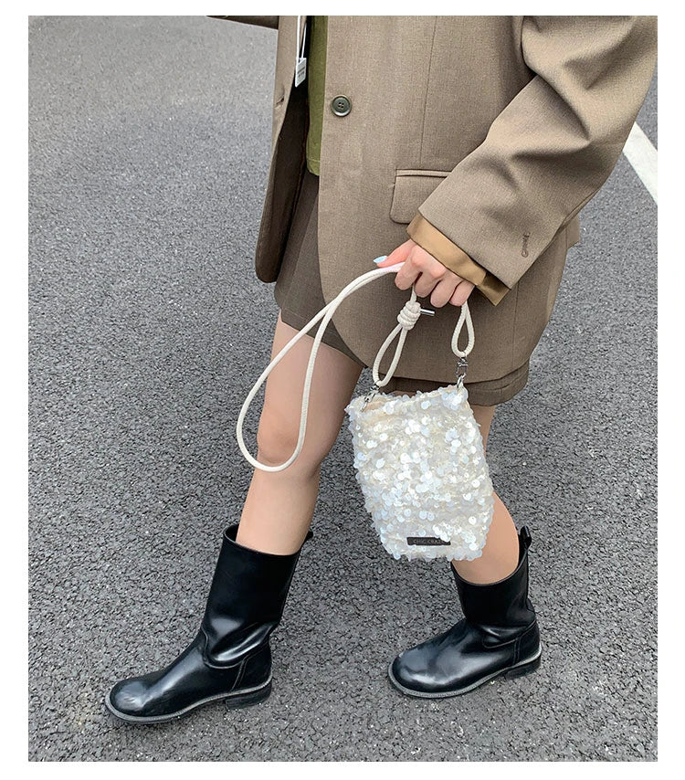 2025 New Large Sequined Bags for Women Are in Trend This Year – Large-Capacity Tote Bags with a Stylish Texture, Suitable as Sho