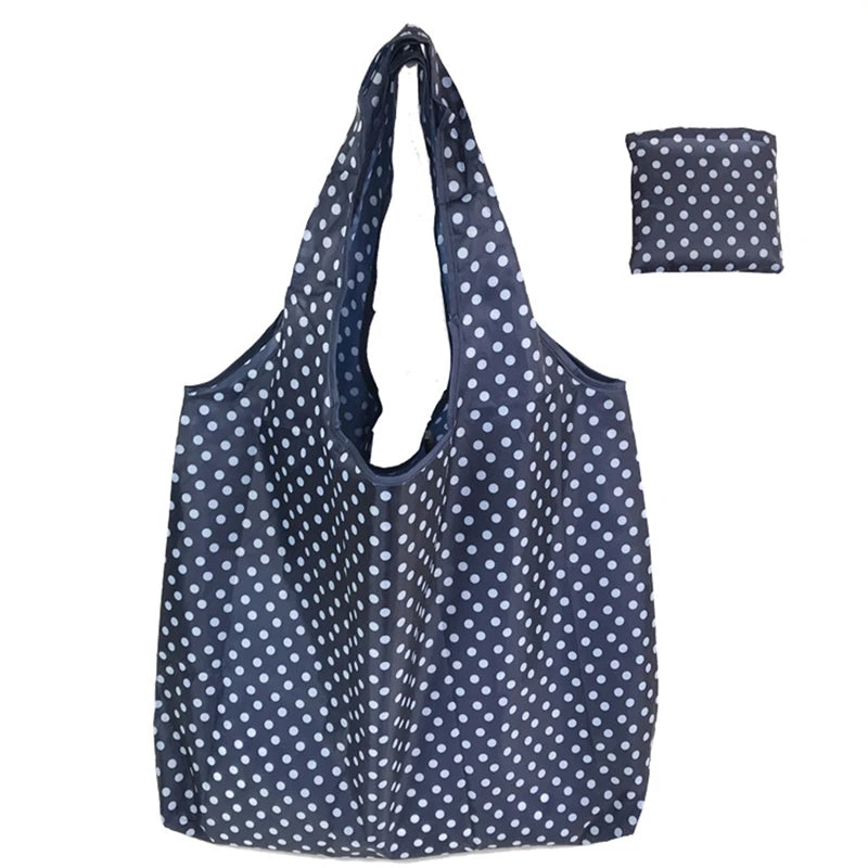 Reusable Shopping Bags Women Foldable Tote Bag Portable Cloth Eco Grocery Bag Folding Large Capacity Fruit Vegetable Handbags