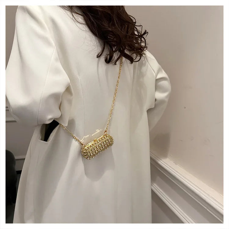 Mini Evening Bags for Women 2025 New Fashion Diamonds Shoulder Bag Ladies Luxury Cute Chain Party Lipstick Crossbody Bag Woman
