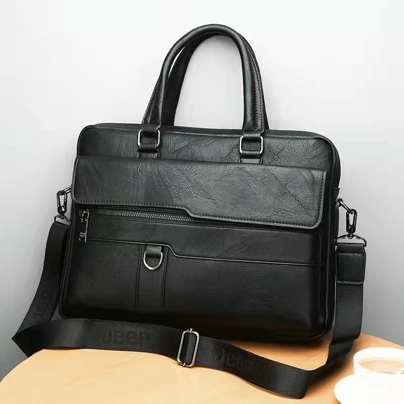 Luxury Brand Business Briefcase Men Leather Handbag For Man Messenger Shoulder Bag Office A4 Laptop Crossbody Bag MaleTote Bags