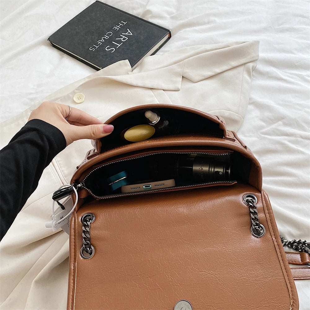 Luxury Chain Shoulder Bags For Women V-line Embroidery Dual Straps Designer Crossbody Messenger Bag Multi Pockets Female Handbag