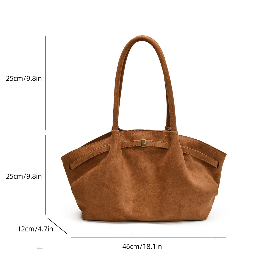 Large Nubuck Leather Tote Bags Ladies Shoulder Bag for Women Autumn Winter New Korean Fashion Y2K Retro Handbags and Purses