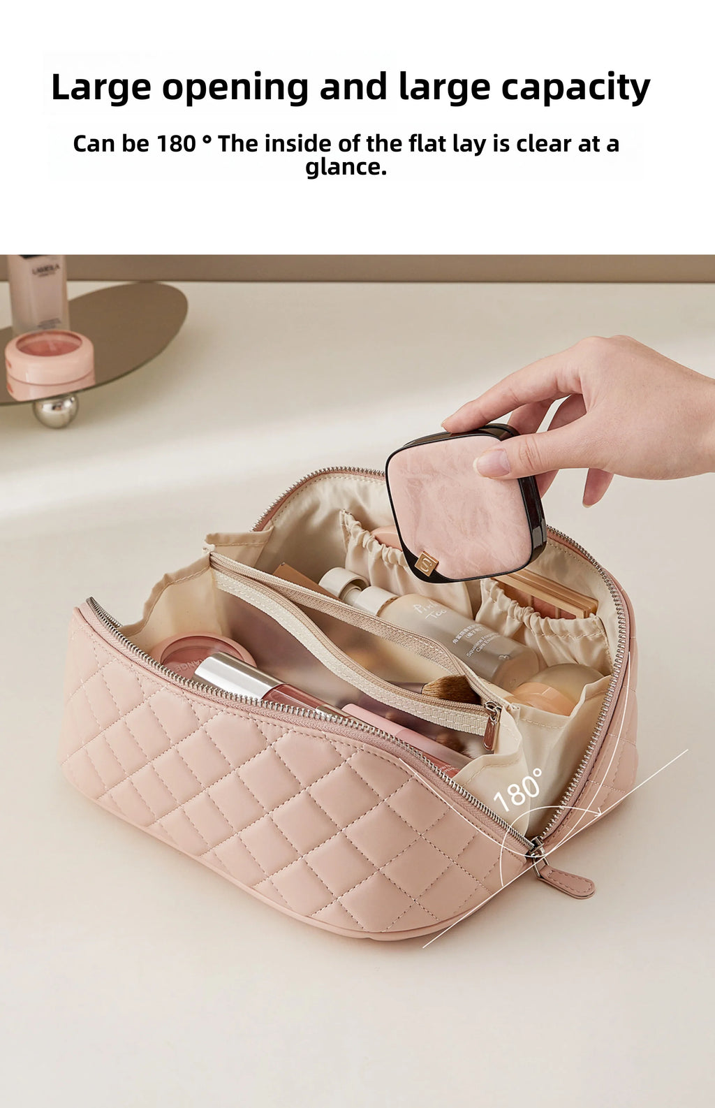 Makeup bag for women 2025 new high-end light luxury high-end large capacity portable travel storage bag bag accessories