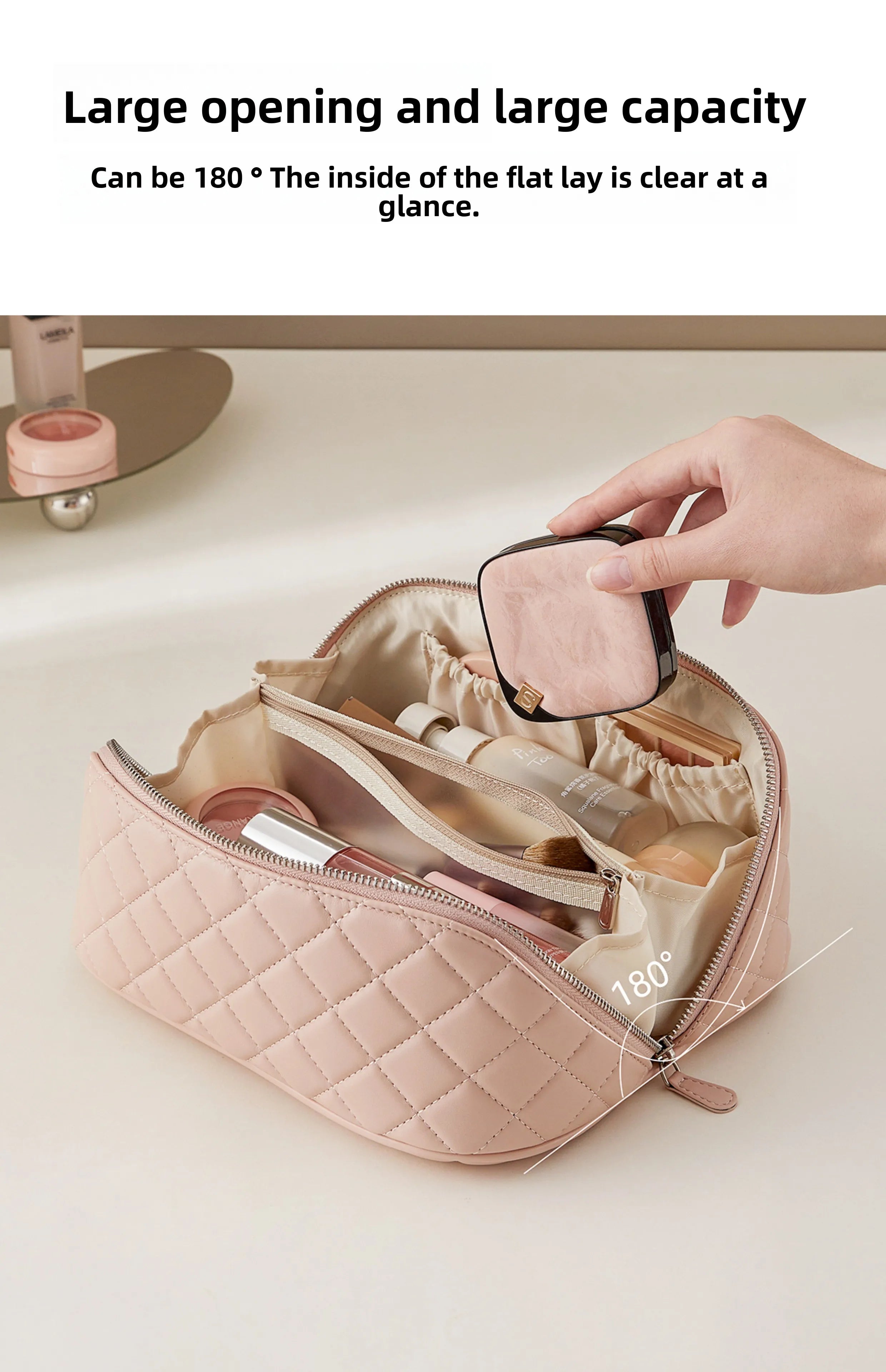 Makeup bag for women 2025 new high-end light luxury high-end large capacity portable travel storage bag bag accessories