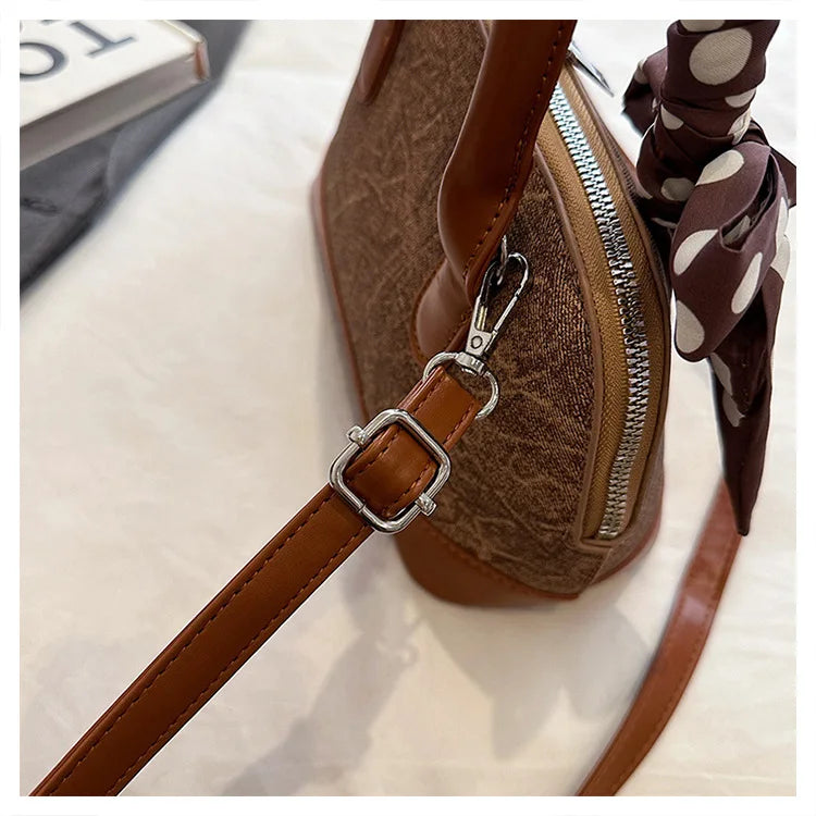 2024 New! Retro Stylish Ruffled Shell Bag - High - End Printed, Ideal for Women's Casual Outings & Versatile Use Free Shipping