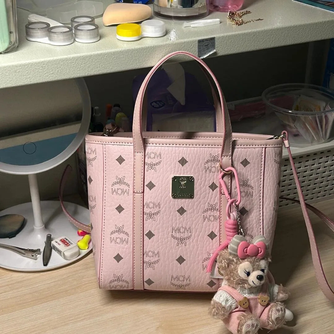 Classic Printed Basket Tote Bag Women's Single Shoulder Commuter Bag Urban Simple Style PU Material Medium Size Daily Match