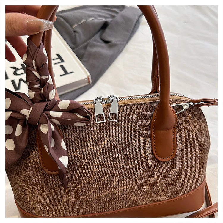 2024 New! Retro Stylish Ruffled Shell Bag - High - End Printed, Ideal for Women's Casual Outings & Versatile Use Free Shipping