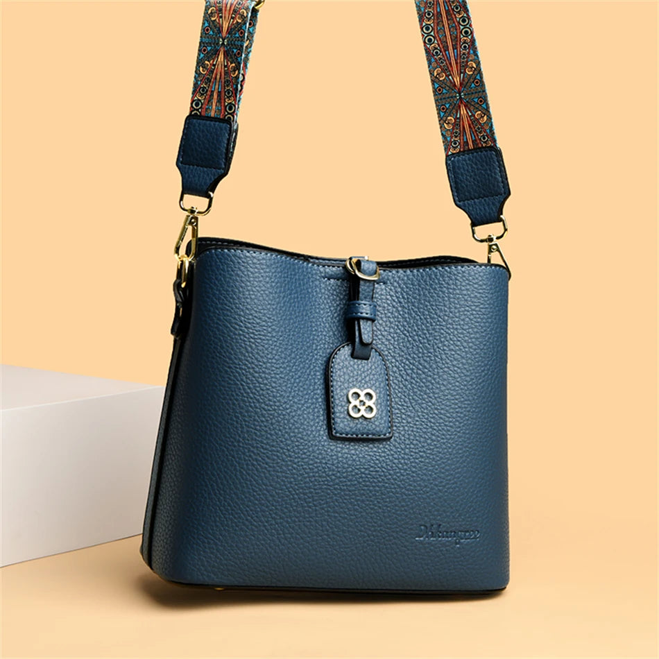 Luxury Designer High Quality Leather Women's Handbag Purses 3 Layers Multifunctional Ladies Shoulder Messenger Bags Sac Femme