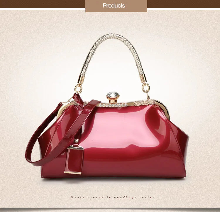Elegant Patent Leather Evening Bags for Women Ladies Clutch Shoulder Handbags Wedding Party Accessories bolsa feminina