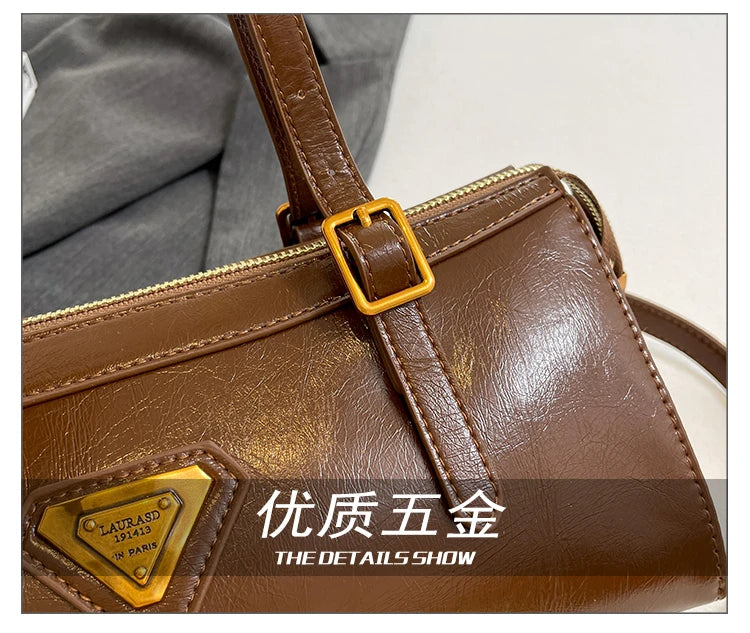Luxury Brand Leather Messenger Bag, Women's Crossbody Bag For Ladies, Elegant Tote Bags With Famous Designer Popular Style