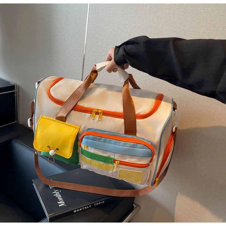 Travel Bag, Duffel Bag Cosmetics Bag, Professional Fitness Bag, Yoga Swimming Training Backpack, Satchel Shoulder Crossbody Tote Bag, Suitable for Men and Women