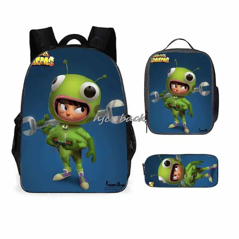 School Bags Girls Boys Subway Surfers Primary Kids School Backpcak 3Pcs Cartoon Schoolbags Kids Mochilas Escolar Infantil Gift