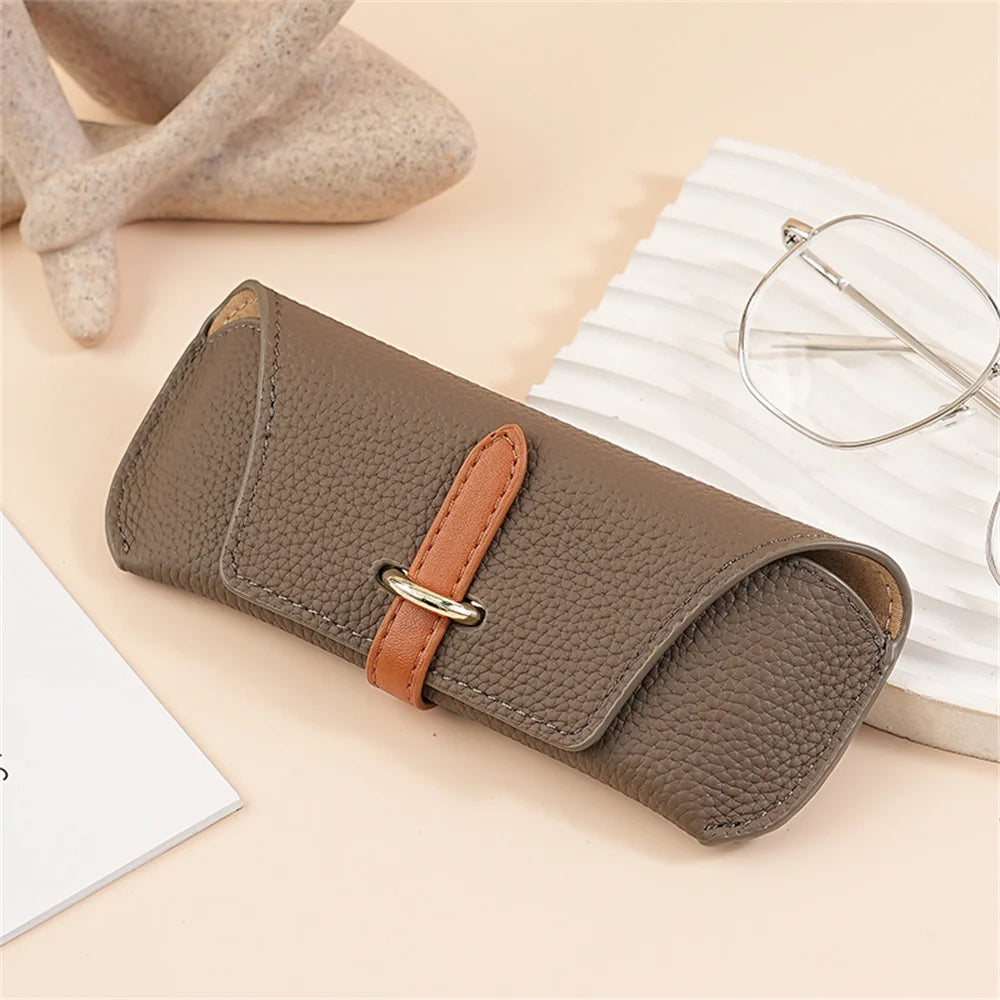 Luxury Pu Leather Glasses Bag Woman Portable Eyeglasses Protect Case Unisex Fashion Travel Sunglasses Case Eyewear Accessories