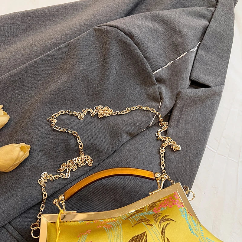 Luxury Women Party Dinner Bag Fashion Ladies Dinner Bag Elegant Wooden handle Simple Formal Gorgeous Crossbody Daily use Purse