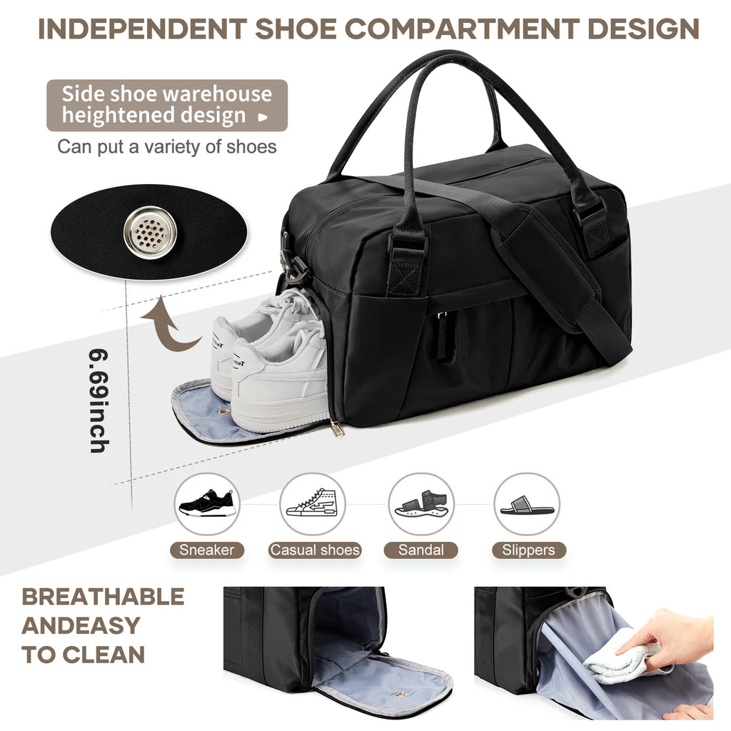 Gym Travel Bags for Women Men, Hand Luggage Travel Handbags 40x20x25 Ryanair Bag, Waterproof Shoulder Bag Exercise Fitness Bag