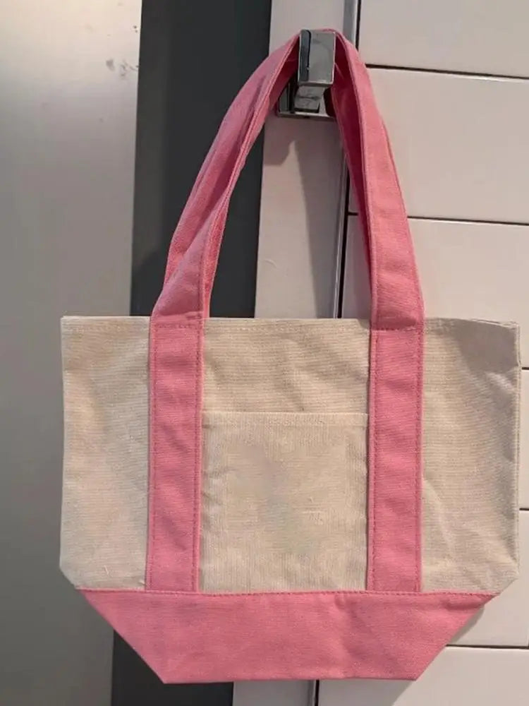 Canvas Tote Bag Large Canvas Tote Bags Reusable Grocery Carrier Fashionable Shopping Pouch For Camping  Single Shoulder Bags