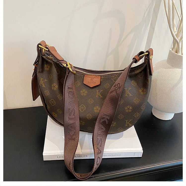 2025 Hobo Bag Monogram, Spacious Shoulder Purse for Women, Large Capacity Crossbody Tote, Fashion  Versatile Sling Bag