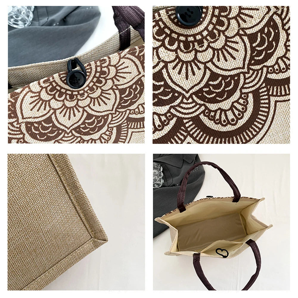 Canvas Handbags For Women Fashion Tote Beach Bags Reusable Shopping Bags Casual Large Capacity Designer Shoulder Pouch Bags