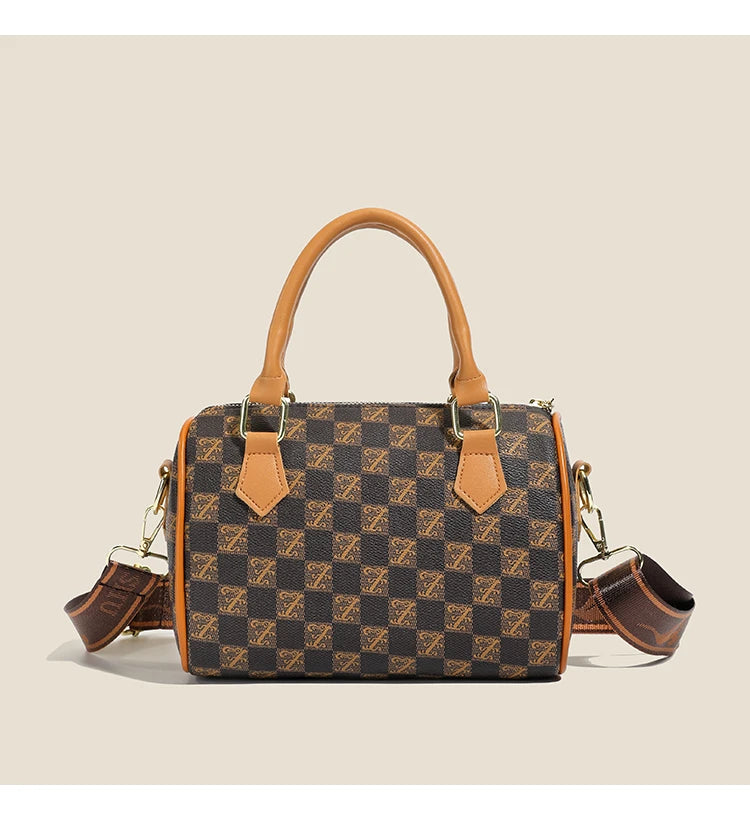 New vintage printed Boston handbag, trendy bags, versatile messenger bag