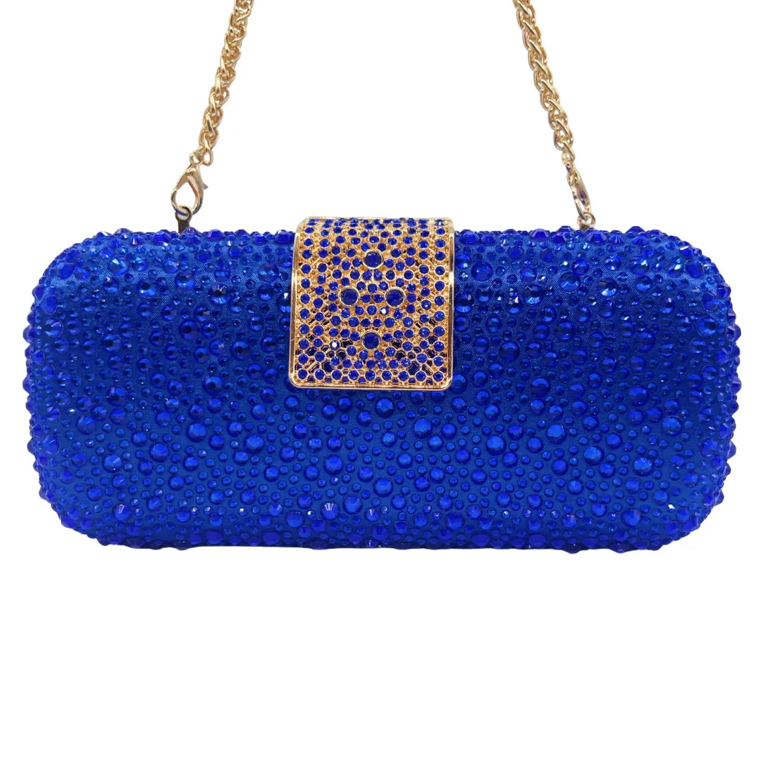 Luxury Evening Bag for Women Fashion Small Clutch Rhinestone Handbag Vintage Beaded Polyester Fiber Hard Shell Handbag