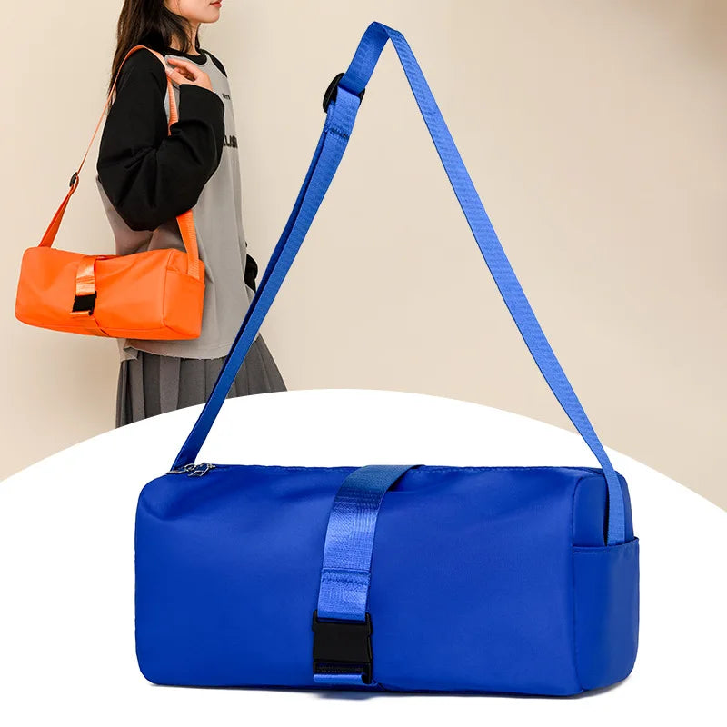 New Fashion Gym Bags Women Sports Fitness Bag Women's High Capacity Simple Solid Color Outdoor Sport Leisure Shoulder Toast Bag