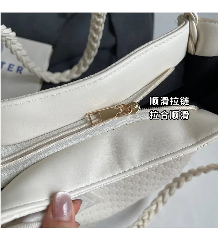 Fashion Tote Bag for Women Large Capacity Shoulder Purse Designer Handbag Simple Style Casual Office Commute Daily Use