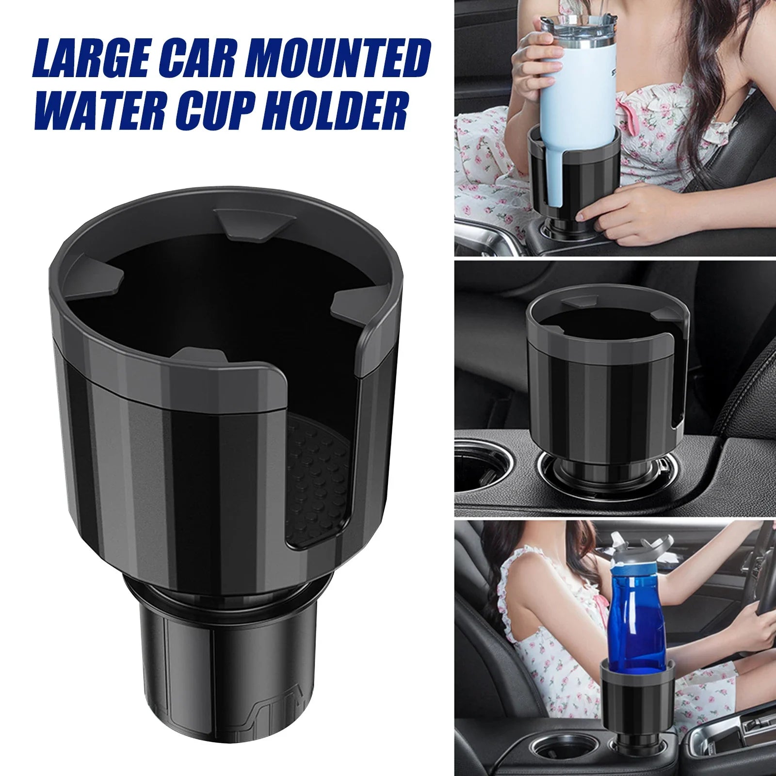 Large Car Cup Holder Expander With Adjustable Base Cup Holder Adapter Multipurpose Car Bottle Cups Organizer Storage Accessories