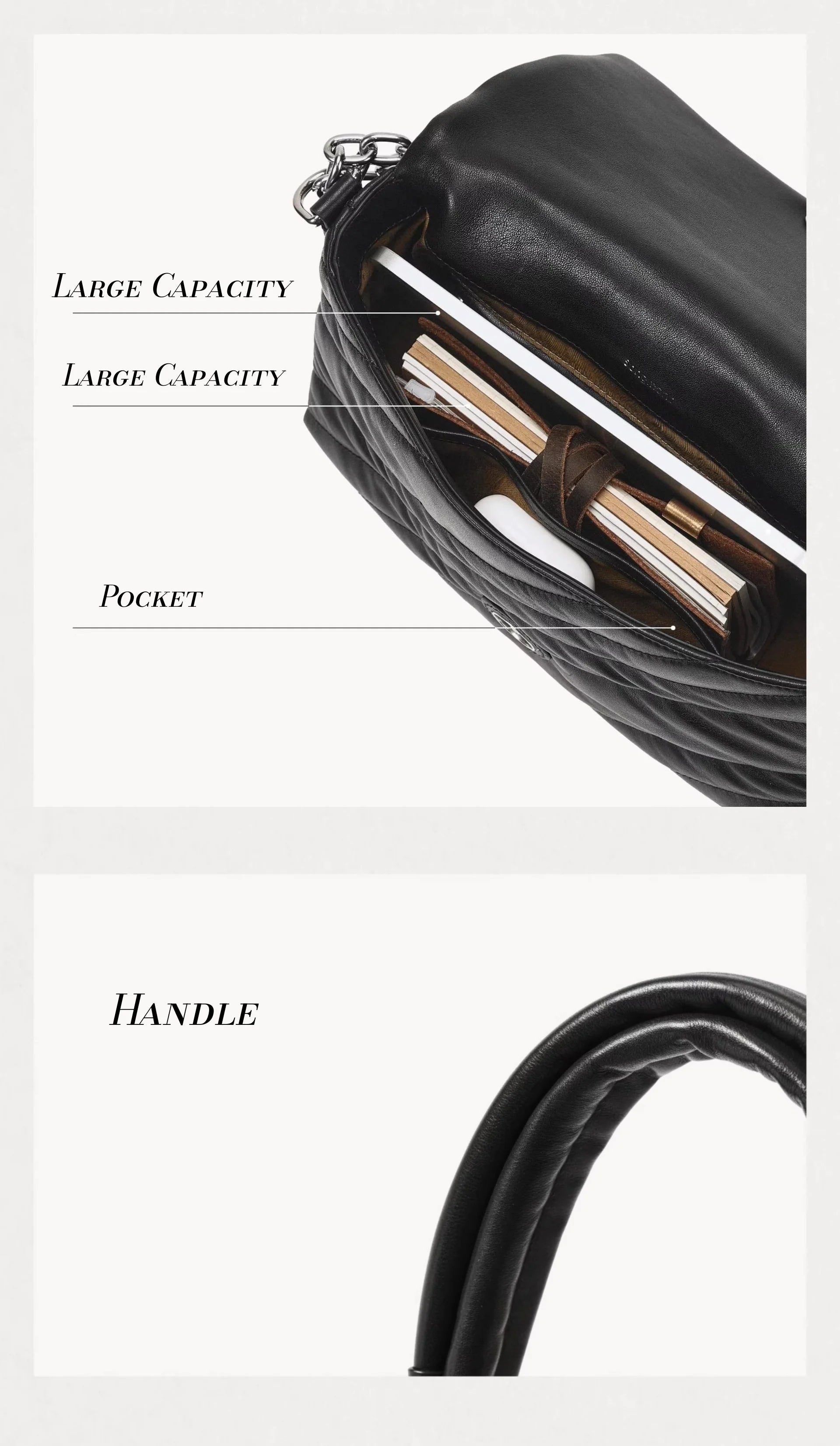 Postman's Bag Single-Shoulder Crossbody Commuter Leather Women's Chain Soft Square Bag Large Capacity Versatile Everyday