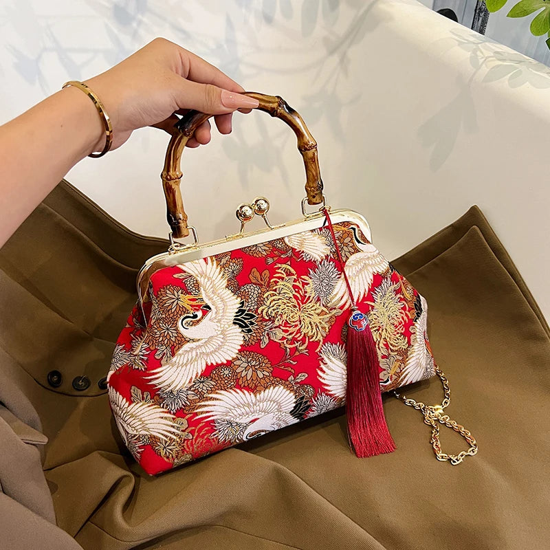 Luxury Evening Clutch Bag For Women Bride Wedding Clutch Purse Chain Shoulder Bags Small Party Handbag Rattan Handle Handle Tote