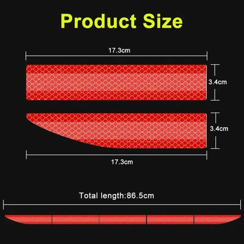 Car Reflective Stickers Rear Trunk Reflector Car Driving Safety Warning Mark Auto Body Waterproof Decal Car Exterior Accessories