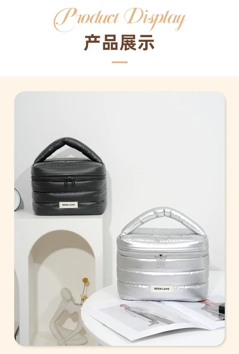 2025 New Design Cosmetic Bag Handheld Makeup Bags Large Capacity Lipstick Skincare Storage Bag Travel Portable Women Ideal Gift