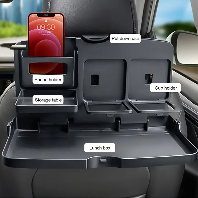 Car Backseat Tray Table,Foldable Seat Back Laptop Desk,Vehicle Eating Food Tray With Phone Holder,Passenger Travel Tray