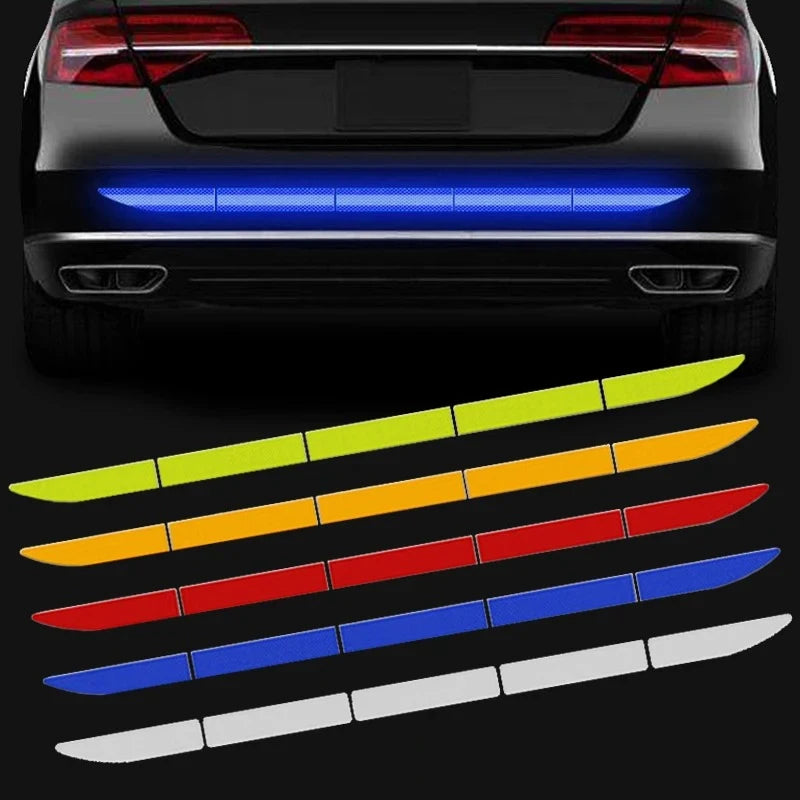 Car Reflective Stickers Rear Trunk Reflector Car Driving Safety Warning Mark Auto Body Waterproof Decal Car Exterior Accessories