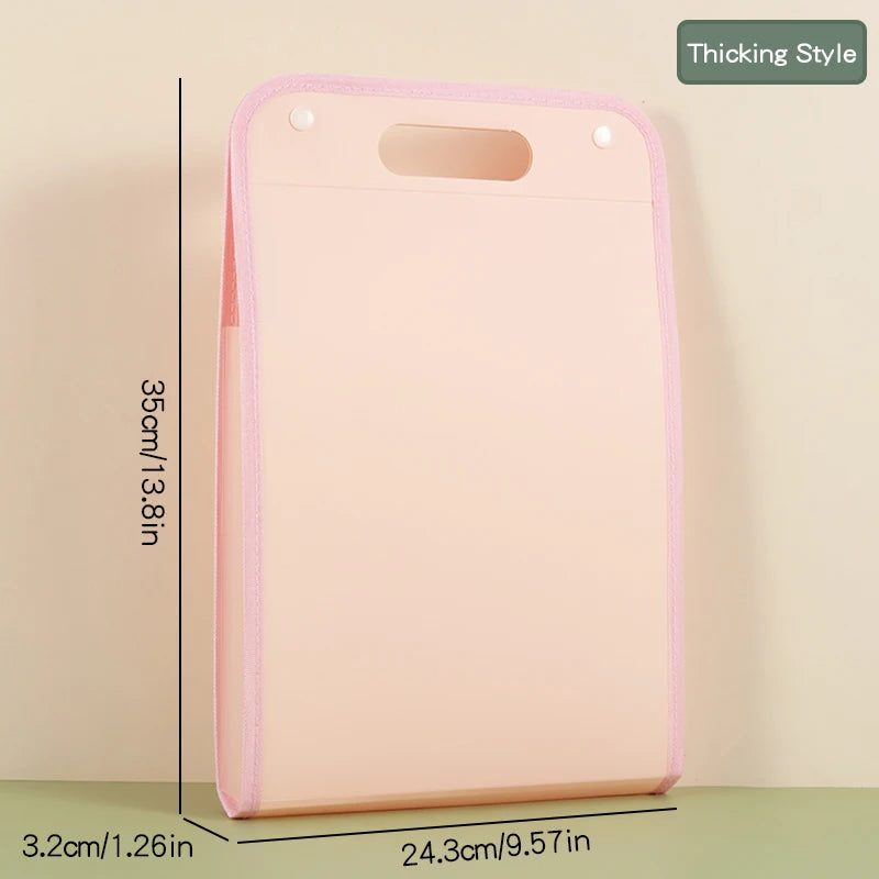 1Pcs A4 Vertical13 Pocket Expanding File Briefcases Handbag Paper Folder  Organiser Document Bag Storage