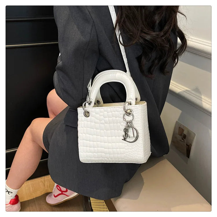 Women's Princess Diana - Style Glossy Crocodile Shoulder Bag - High - End,Versatile Messenger for On - the - Go luxury designer