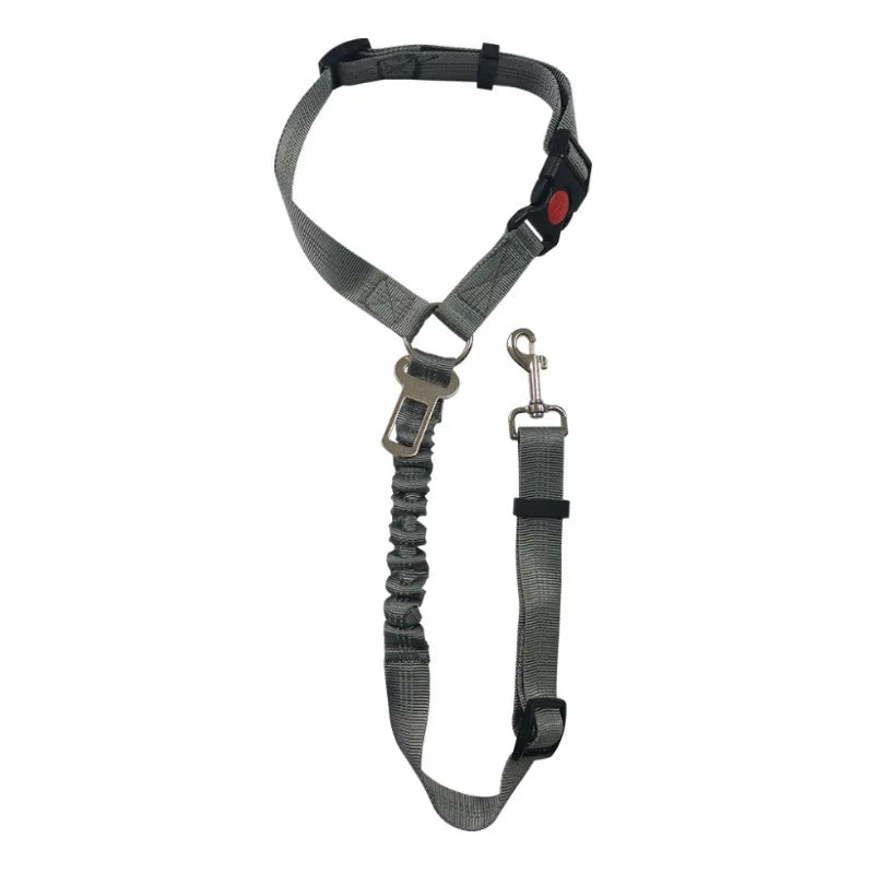Dog Seat Belt for Car,Dog Car Harness Seatbelt Adjustable with Elastic Bungee Buffer, 2in1 Pet Leash Restraint Dog Safety Tether