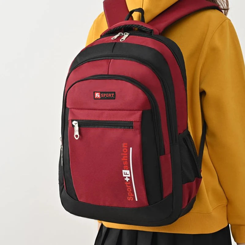 Men's and women's fashionable, versatile, simple and spacious backpacks, dual-shoulder travel bags, lightweight and portable