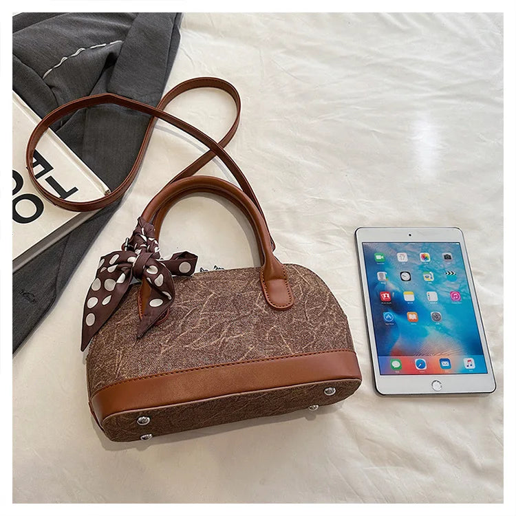 2024 New! Retro Stylish Ruffled Shell Bag - High - End Printed, Ideal for Women's Casual Outings & Versatile Use Free Shipping