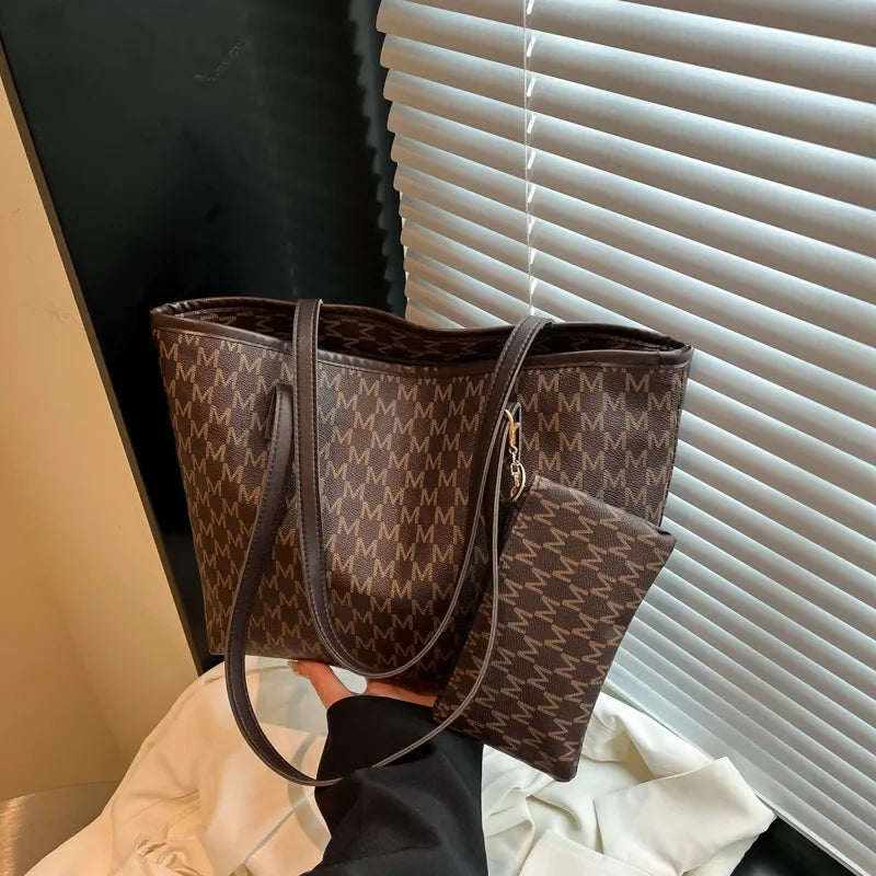 Luxury Women's Handbag Retro Casual Large Capacity Tote Bag Fashion Commuter Shoulder Bag High Quality Women Bag With Coin Purse