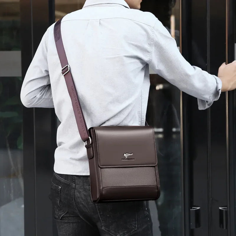 Luxury Brand Men Shoulder Messenger Bags Large Business Crossbody Bag for Male 2025 Vintage Handbags Leather Ipad Bag Husband