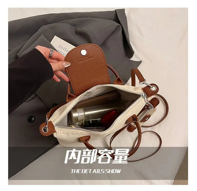 Luxury 2025 Work Tote - Fashion Patchwork Handbag with Long Strap Large Capacity, Waterproof Lining, Perfect for Office & Travel