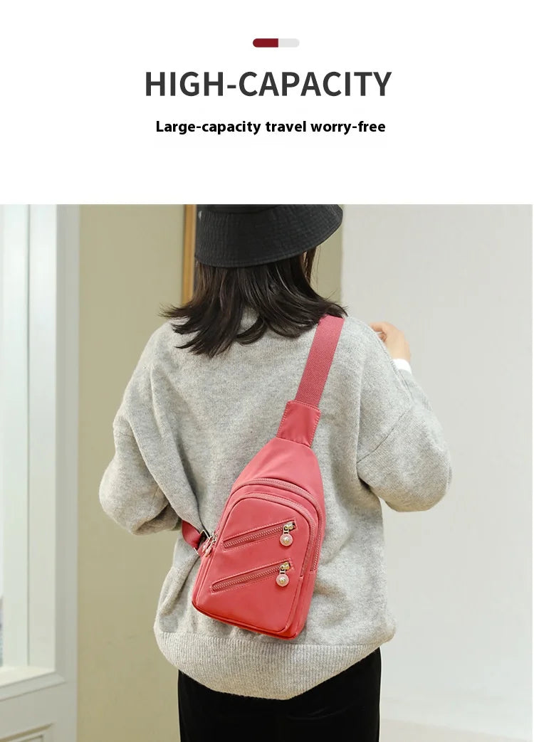 Sling Chest Bag for Women Nylon Fashionable Fanny Pack Shoulder Bags for Women Chest Waist Pack for Travel Crossbody Bags 2024