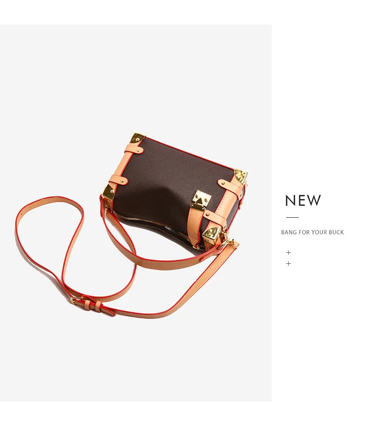 French Luxury Box Bag Mini Square Purse, Multi-Way Shoulder/Crossbody, High-End PU Leather, Compact & Stylish, Elegant Work Bag