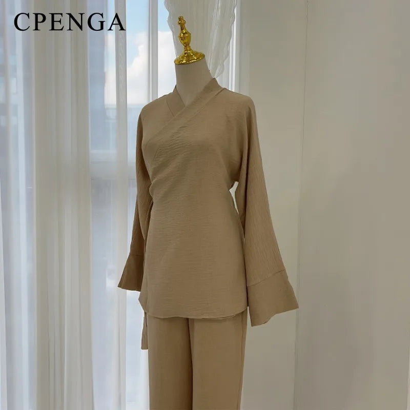 2 Piece Dubai Muslim Women Clothing Elegant Middle East Modest Top and Pants Sets 2024 Islamic Turkish Clothes Solid Outfits