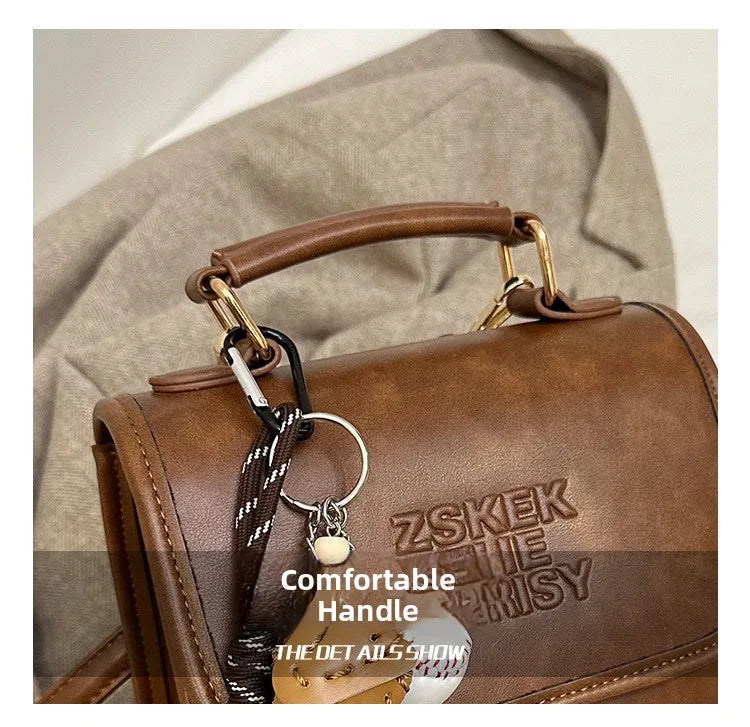 Casual Retro Large Capacity Women's Backpack Fashionable Versatile Stylish Satchel Crossbody Bag New Black City Simple Style PU