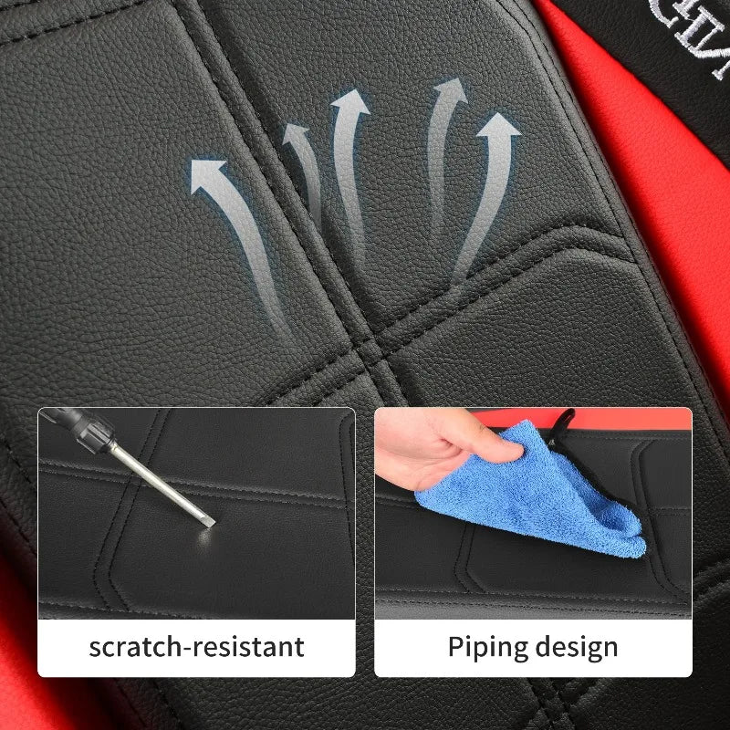 Car seat covers, with the front single seat fully covered in PU leather, waterproof, wear-resistant, soft and comfortable