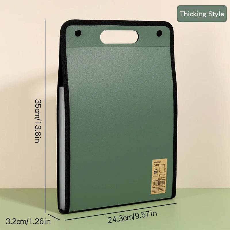 1Pcs A4 Vertical13 Pocket Expanding File Briefcases Handbag Paper Folder  Organiser Document Bag Storage