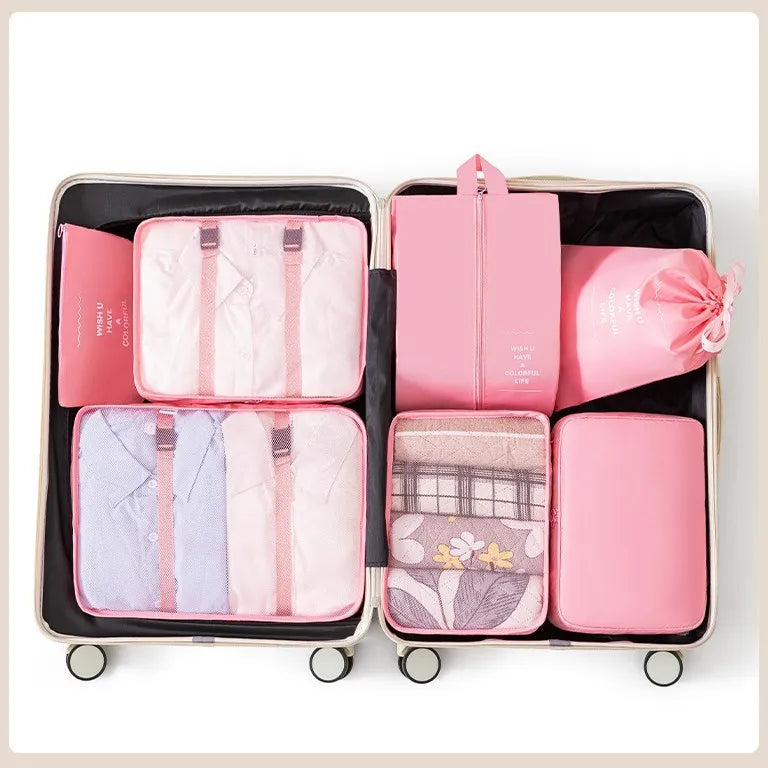 Waterproof Travel Organiser Set of 7 Luggage Bra Organiser Bag Drawstring Bag